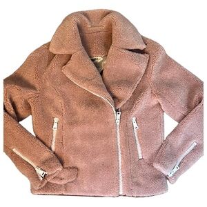 Mother Sherpa pink jacket tough girl teddy jacket